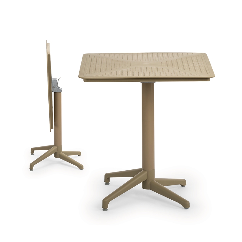 Omax Decor Flip Folding Plastic Outdoor or Indoor Bistro Dining Table in Coffee