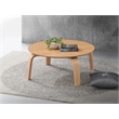Omax Decor Mod Round Shape Mid-Century Wood Coffee Table in Oak