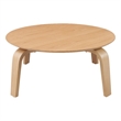 Omax Decor Mod Round Shape Mid-Century Wood Coffee Table in Oak