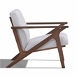 Omax Decor Zola Solid Wood and Fabric Accent Armchair in Walnut and Light Gray