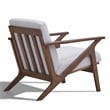 Omax Decor Zola Solid Wood and Fabric Accent Armchair in Walnut and Light Gray