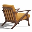 Omax Decor Zola Solid Wood and Fabric Accent Armchair in Walnut and Mustard