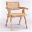 Omax Decor Angelo Solid Wood Dining Arm Chair in Natural Ash (Set of 2)