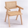 Omax Decor Angelo Solid Wood Dining Arm Chair in Natural Ash (Set of 2)