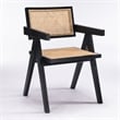 Omax Decor Angelo Solid Wood Dining Arm Chair in Black Ash (Set of 2)