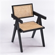 Omax Decor Angelo Solid Wood Dining Arm Chair in Black Ash (Set of 2)