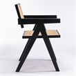 Omax Decor Angelo Solid Wood Dining Arm Chair in Black Ash (Set of 2)