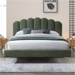 Omax Decor Bella Modern Fabric Upholstered Queen Platform Bed in Forest Green
