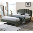 Omax Decor Bella Modern Fabric Upholstered Queen Platform Bed in Forest Green