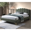 Omax Decor Bella Modern Fabric Upholstered Queen Platform Bed in Forest Green