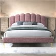 Omax Decor Bella Modern Fabric Upholstered Queen Platform Bed in Ash Rose Pink