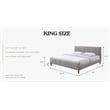 Omax Decor Spencer Upholstered Mid-Century Fabric King Platform Bed in Gray
