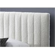 Omax Decor Julia Upholstered Modern Fabric King Platform Bed in White Boucle