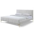 Omax Decor Julia Upholstered Modern Fabric King Platform Bed in White Boucle