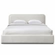 Omax Decor Upholstered Platform King Bed in White Boucle Fabric