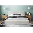 Omax Decor Upholstered Platform King Bed in White Boucle Fabric