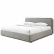 Omax Decor Chloe Upholstered Platform King Bed in Gray Boucle Fabric