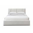 Omax Decor Venice Upholstered Platform Queen Bed in Cream Beige Boucle Fabric