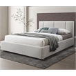 Omax Decor Venice Upholstered Platform Queen Bed in Cream Beige Boucle Fabric