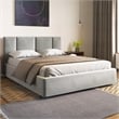 Omax Decor Venice Upholstered Platform Queen Bed in Gray Boucle Fabric