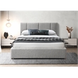 Omax Decor Venice Upholstered Platform Queen Bed in Gray Boucle Fabric