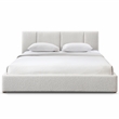 Omax Decor Venice Upholstered Platform King Bed in Cream Beige Boucle Fabric