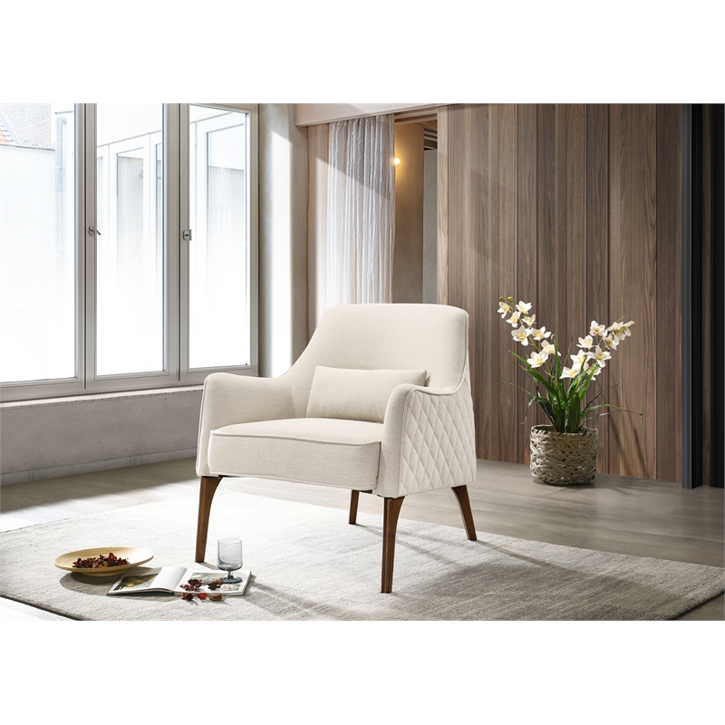 Omax Decor Jane fabric Upholstered Lounge Accent Chair in Beige