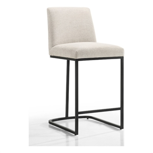 Omax Decor Sydney 26&quot Counter Stool with Black Metal Frame in Oatmeal Beige