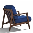 Omax Decor Jasper Solid Wood and Velvet Upholstered Accent Armchair in Blue
