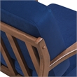 Omax Decor Jasper Solid Wood and Velvet Upholstered Accent Armchair in Blue