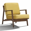 Omax Decor Jasper Solid Wood and Velvet Upholstered Accent Armchair in Gold