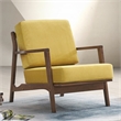 Omax Decor Jasper Solid Wood and Velvet Upholstered Accent Armchair in Gold