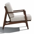 Omax Decor Jasper Solid Wood and Fabric Upholstered Accent Armchair in Beige