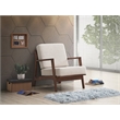 Omax Decor Jasper Solid Wood and Fabric Upholstered Accent Armchair in Beige