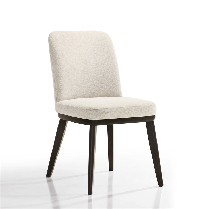 Omax Decor Berlin Solid Wood Upholstered Dining Chairs in Oatmeal (Set of 2)