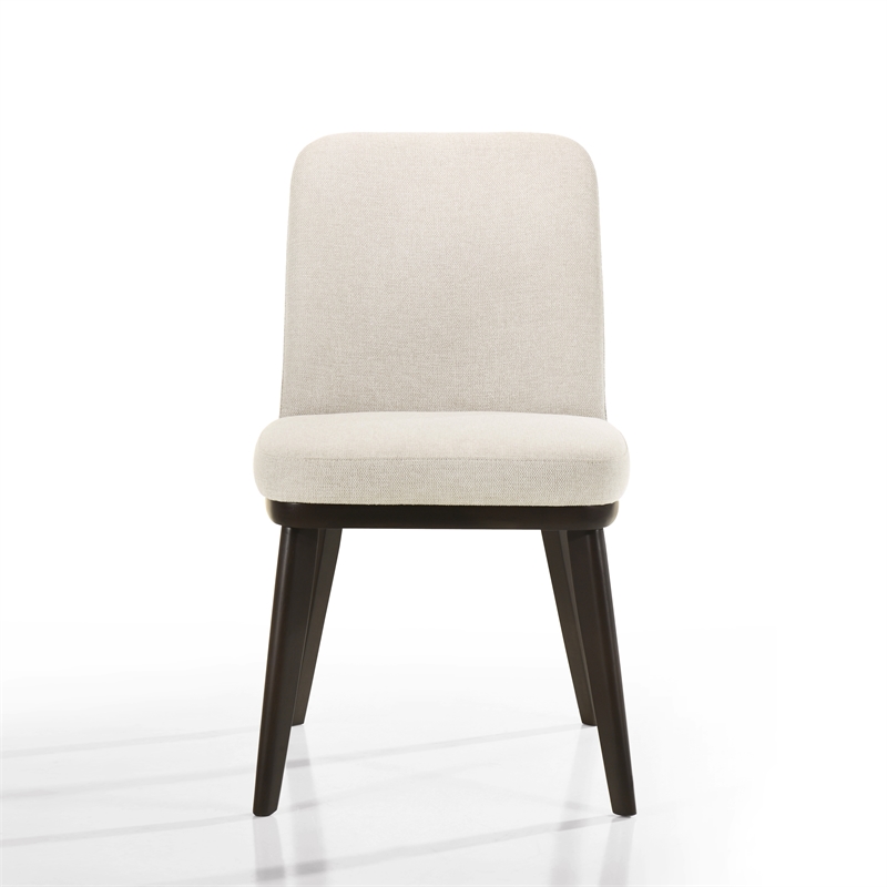 Omax Decor Berlin Solid Wood Upholstered Dining Chairs in Oatmeal (Set of 2)