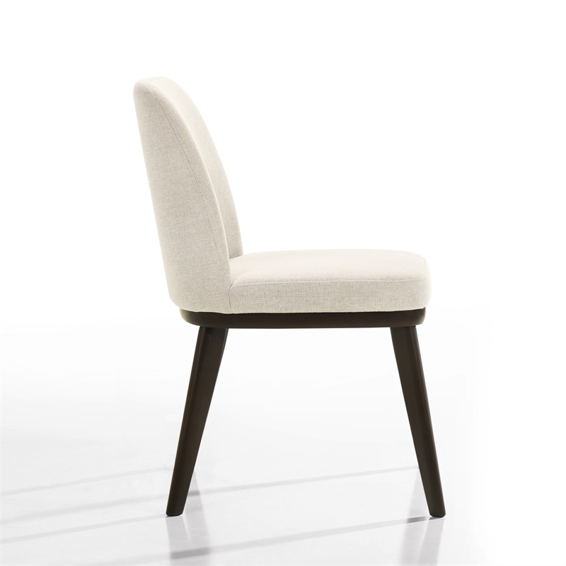 Omax Decor Berlin Solid Wood Upholstered Dining Chairs in Oatmeal (Set of 2)