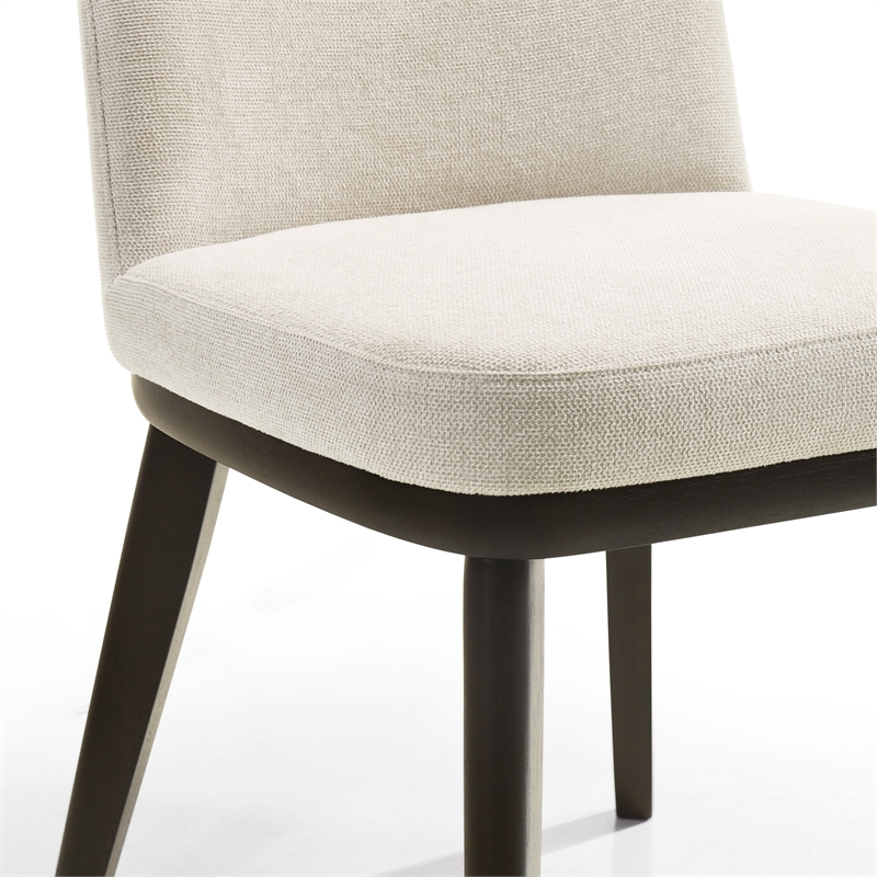 Omax Decor Berlin Solid Wood Upholstered Dining Chairs in Oatmeal (Set of 2)
