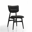 Omax Decor Joss Solid Wood Leather Dining Chairs in Black (Set of 2)