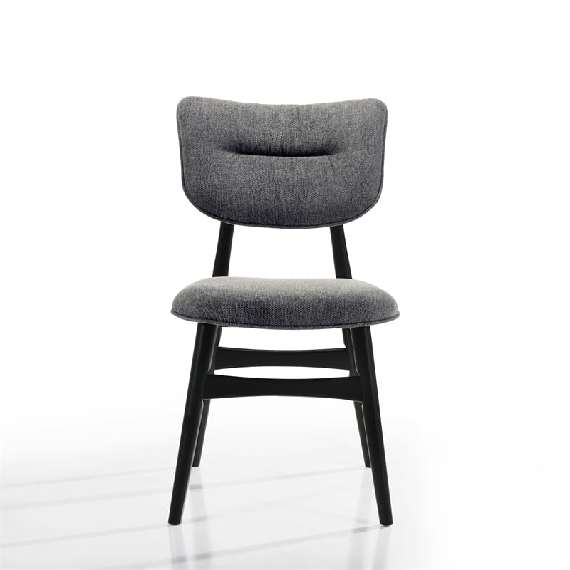 Omax Decor Joss Solid Wood Dining Chairs in Gray Fabric Upholstery (Set of 2)