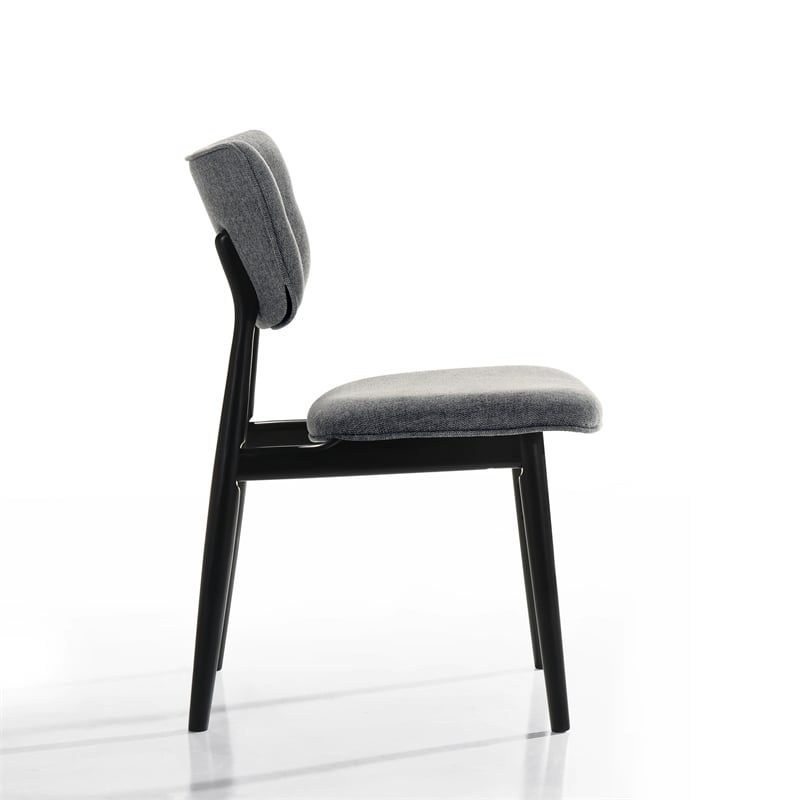Omax Decor Joss Solid Wood Dining Chairs in Gray Fabric Upholstery (Set of 2)