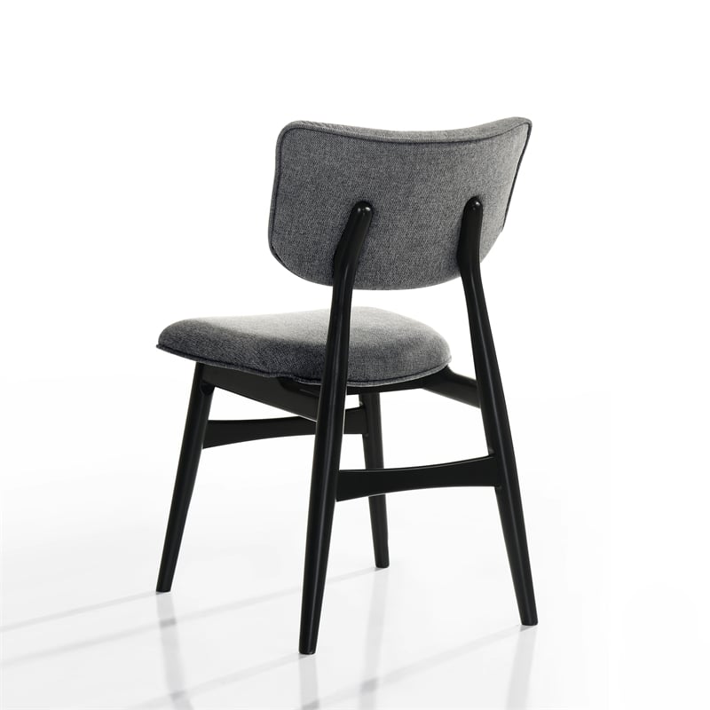 Omax Decor Joss Solid Wood Dining Chairs in Gray Fabric Upholstery (Set of 2)