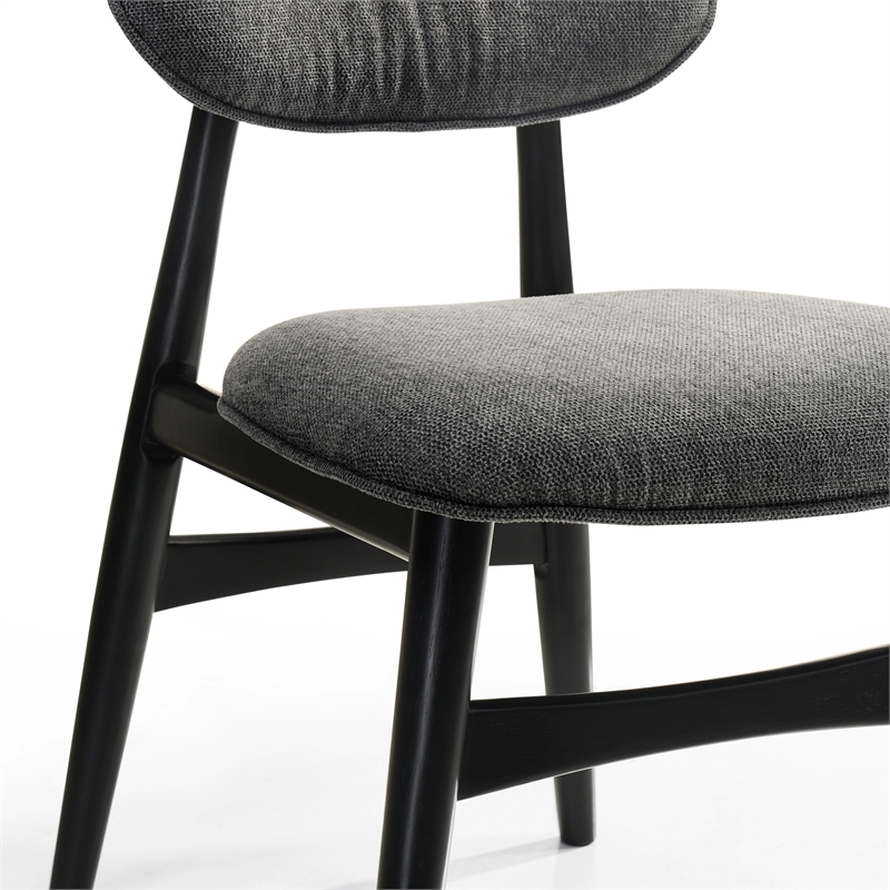 Omax Decor Joss Solid Wood Dining Chairs in Gray Fabric Upholstery (Set of 2)