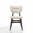 Omax Decor Joss Solid Wood Dining Chairs in Oatmeal Fabric Upholstery (Set of 2)