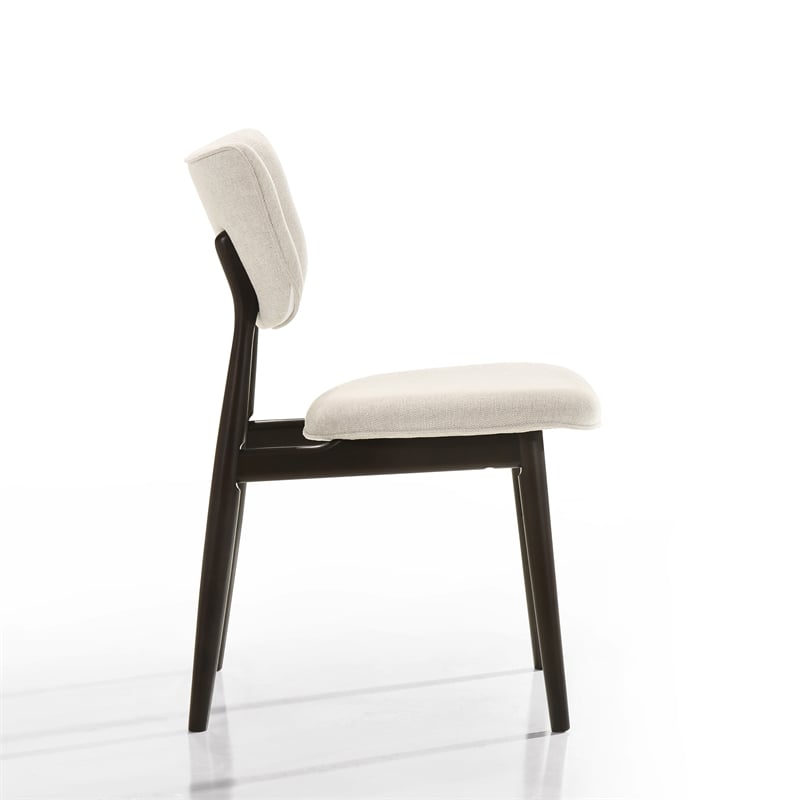Omax Decor Joss Solid Wood Dining Chairs in Oatmeal Fabric Upholstery (Set of 2)