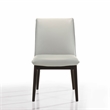 Omax Decor Jean Solid Wood Full Leather Dining Chairs in Light Gray (Set of 2)