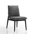 Omax Decor Jean Solid Wood Upholstered Dining Chairs in Gray (Set of 2)