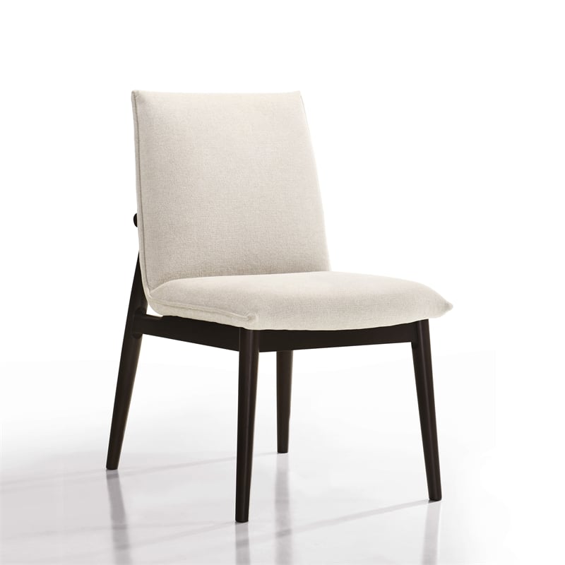 Omax Decor Jean Solid Wood Upholstered Dining Chairs in Oatmeal (Set of 2)