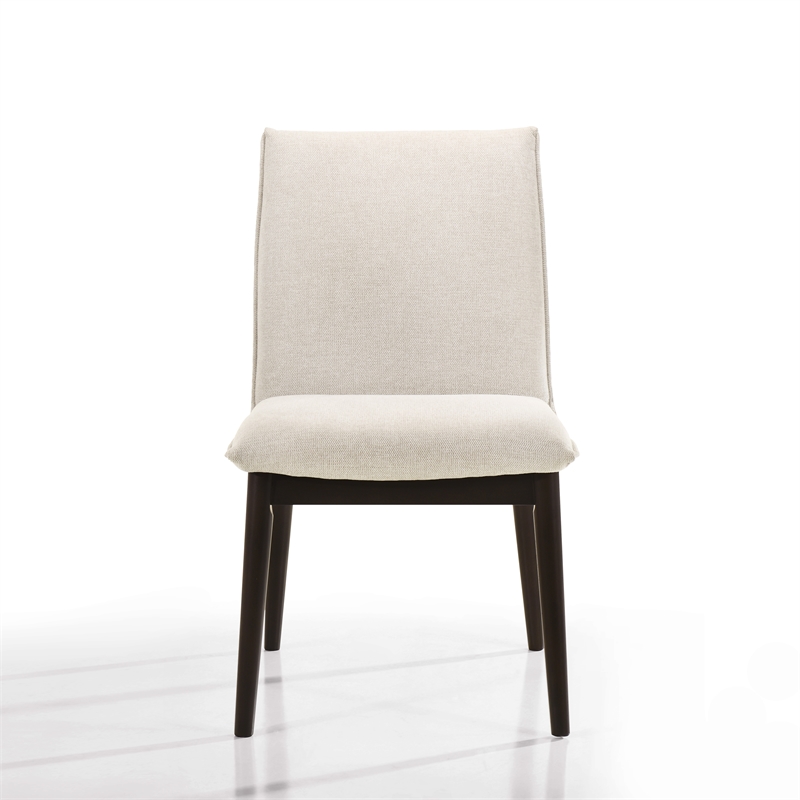 Omax Decor Jean Solid Wood Upholstered Dining Chairs in Oatmeal (Set of 2)
