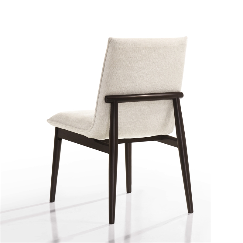 Omax Decor Jean Solid Wood Upholstered Dining Chairs in Oatmeal (Set of 2)
